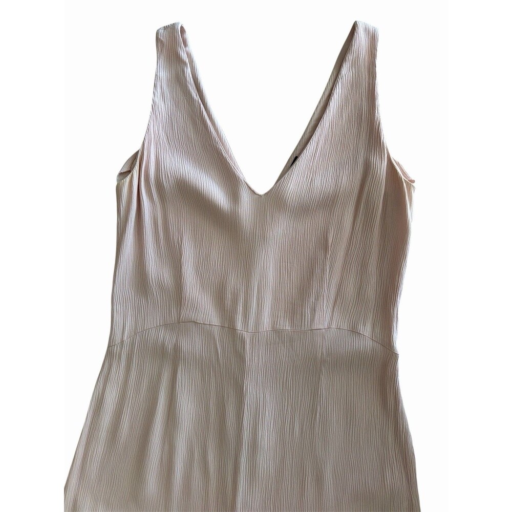 Massimo Dutti Blush Pink Jumpsuit Sleeveless V-Neck Wide Leg US 4 EU 36 - Picture 4 of 13